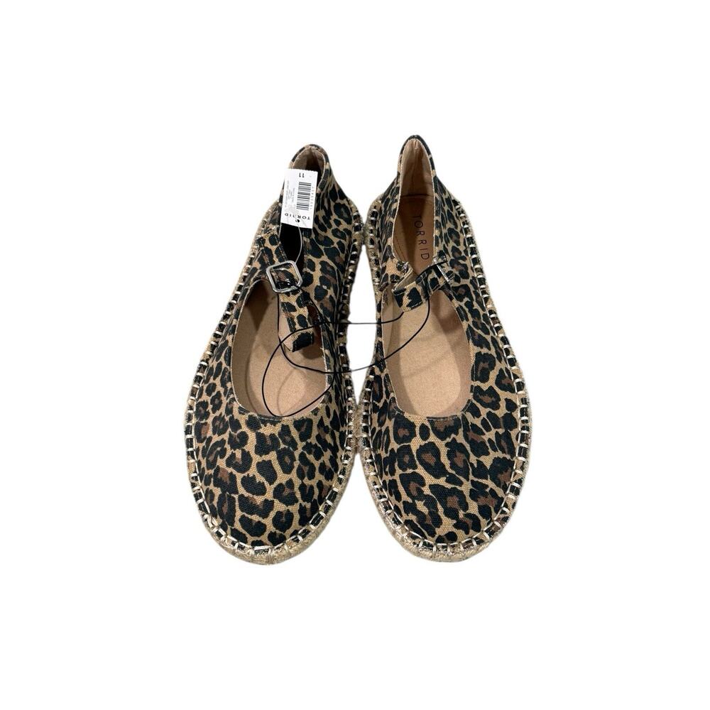 Torrid Leopard Flat Mary Jane Style Espadrille Flats Beach Womens 11 WW New - Picture 5 of 8